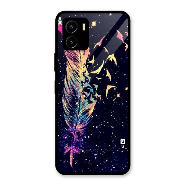 Feather Bird Fly Glass Back Case for Vivo Y15s