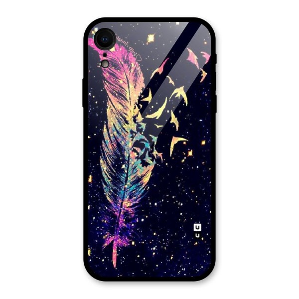 Feather Bird Fly Glass Back Case for XR