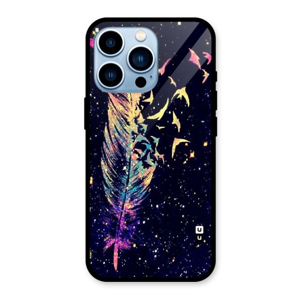 Feather Bird Fly Glass Back Case for iPhone 13 Pro
