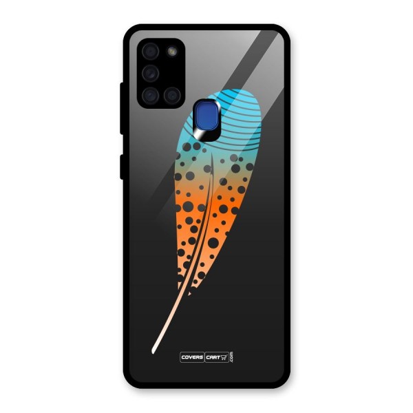 Feather Glass Back Case for Galaxy A21s