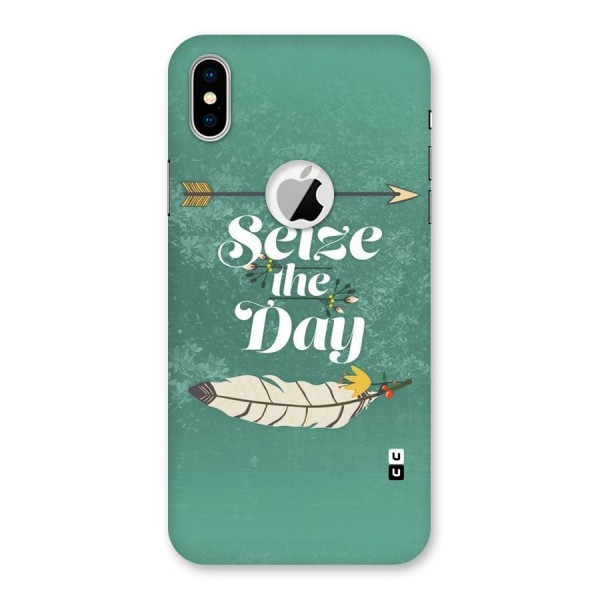 Feather Seize Back Case for iPhone XS Logo Cut