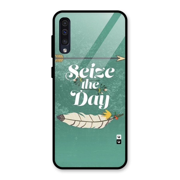 Feather Seize Glass Back Case for Galaxy A50s