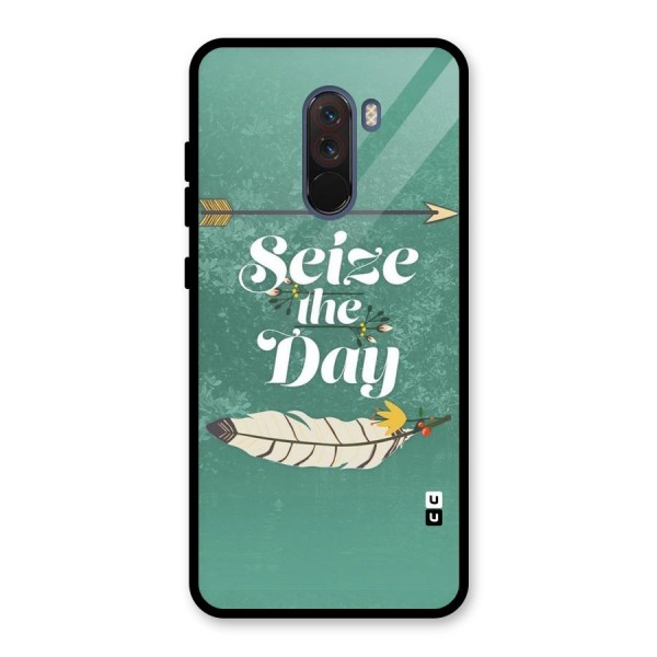 Feather Seize Glass Back Case for Poco F1