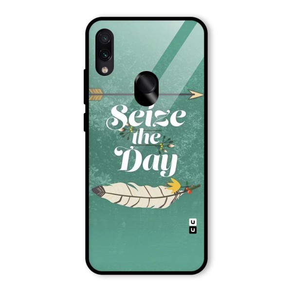 Feather Seize Glass Back Case for Redmi Note 7