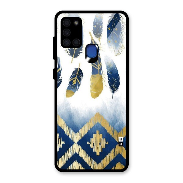 Feathers Beauty Glass Back Case for Galaxy A21s