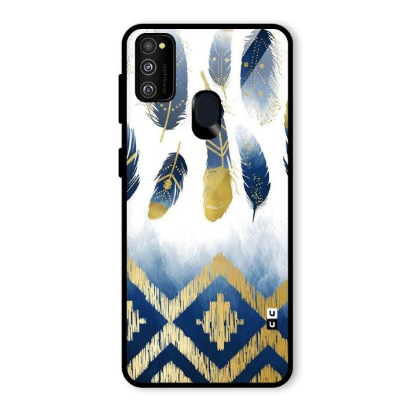 Feathers Beauty Glass Back Case for Galaxy M21