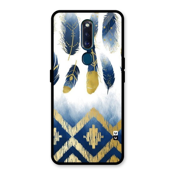 Feathers Beauty Glass Back Case for Oppo F11 Pro