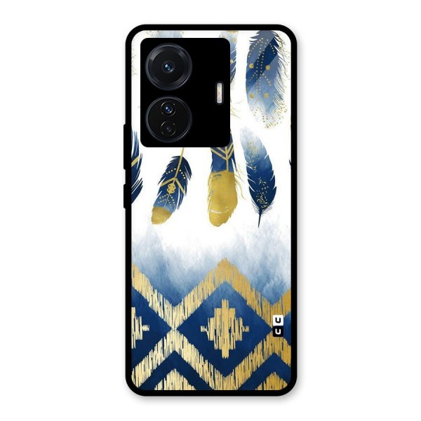 Feathers Beauty Glass Back Case for Vivo T1 Pro