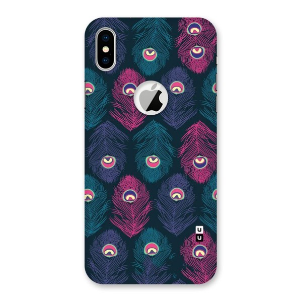 Feathers Patterns Back Case for iPhone XS Logo Cut