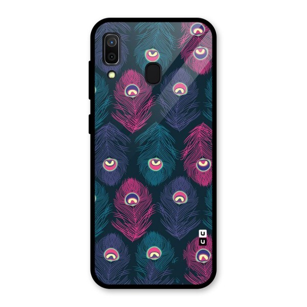 Feathers Patterns Glass Back Case for Galaxy A30