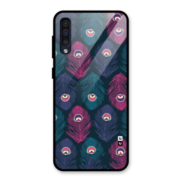 Feathers Patterns Glass Back Case for Galaxy A50s