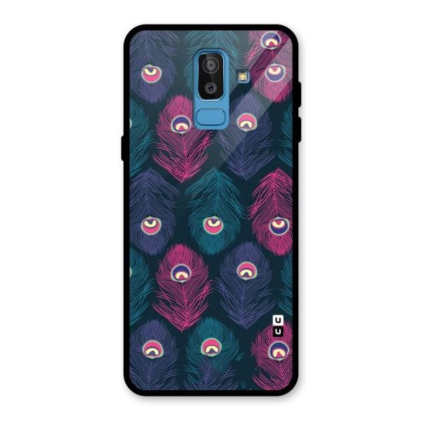 Feathers Patterns Glass Back Case for Galaxy J8