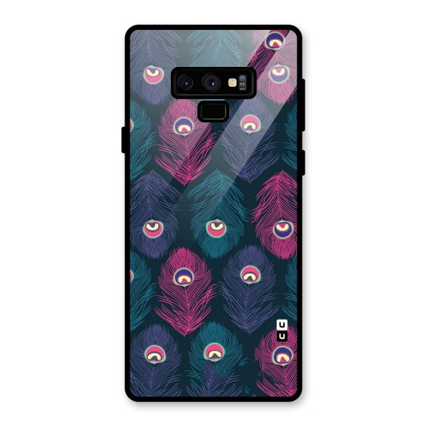 Feathers Patterns Glass Back Case for Galaxy Note 9