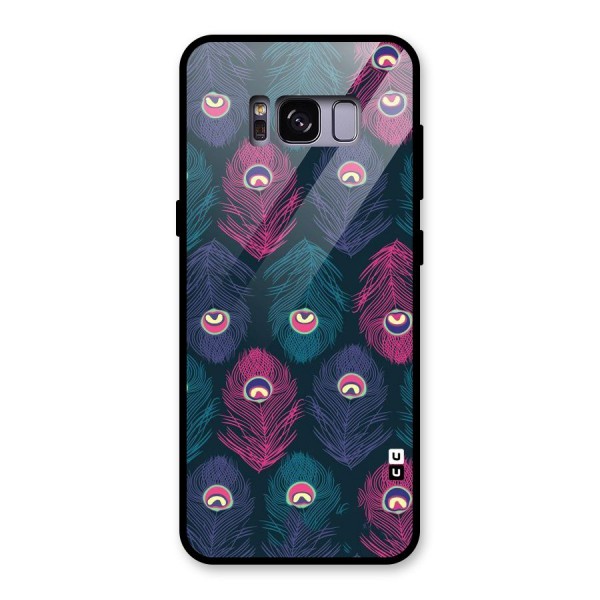 Feathers Patterns Glass Back Case for Galaxy S8