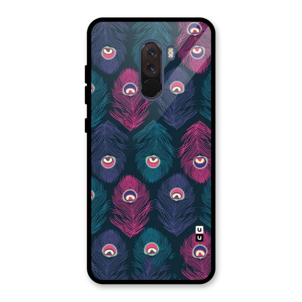 Feathers Patterns Glass Back Case for Poco F1