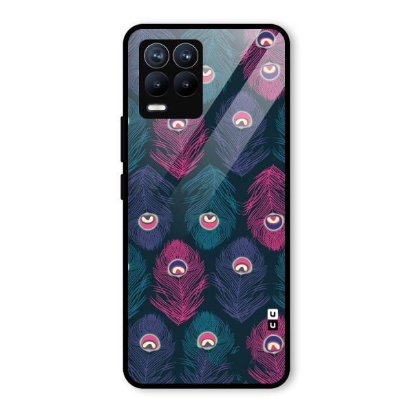 Feathers Patterns Glass Back Case for Realme 8