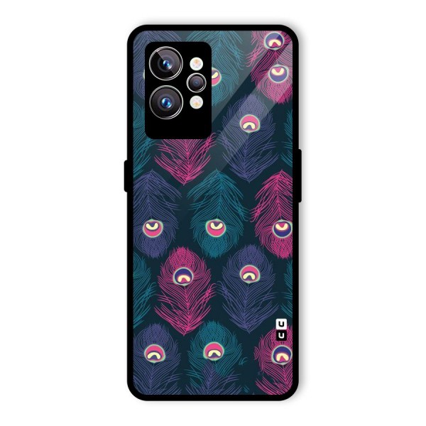 Feathers Patterns Glass Back Case for Realme GT2 Pro