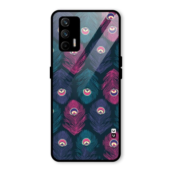 Feathers Patterns Glass Back Case for Realme GT 5G