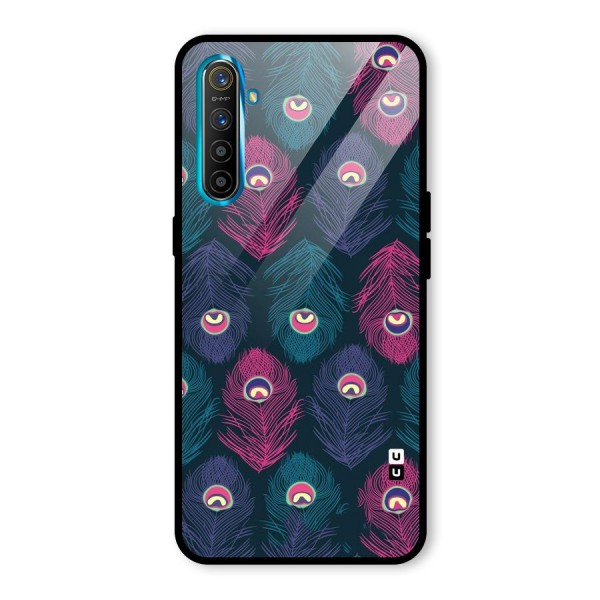 Feathers Patterns Glass Back Case for Realme XT