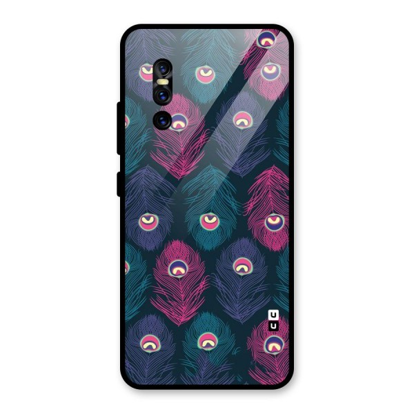 Feathers Patterns Glass Back Case for Vivo V15 Pro