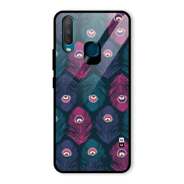 Feathers Patterns Glass Back Case for Vivo Y12