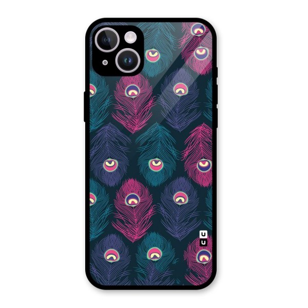 Feathers Patterns Glass Back Case for iPhone 14 Plus