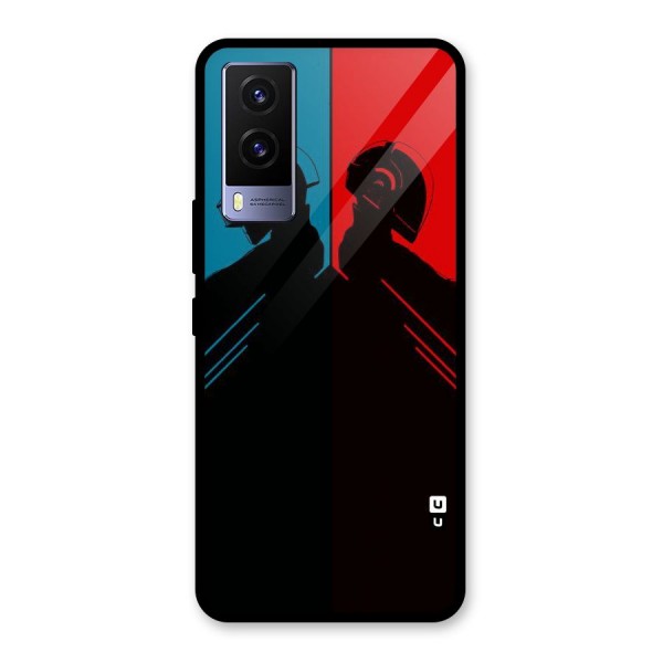 Fight Colours Glass Back Case for Vivo V21e 5G