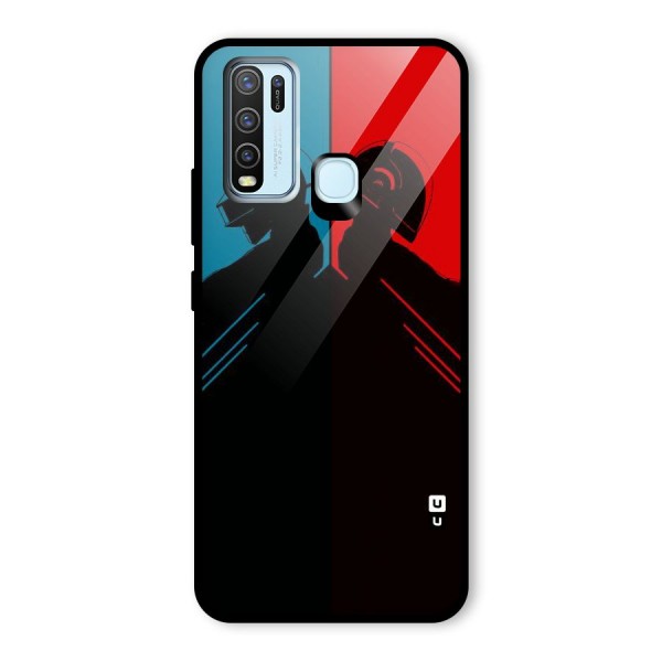 Fight Colours Glass Back Case for Vivo Y30