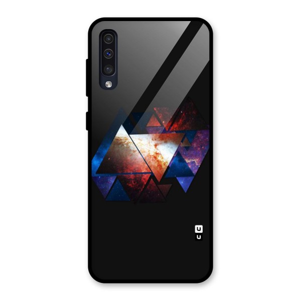 Fire Galaxy Triangles Glass Back Case for Galaxy A50s