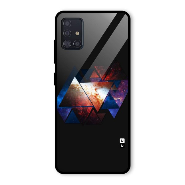 Fire Galaxy Triangles Glass Back Case for Galaxy A51