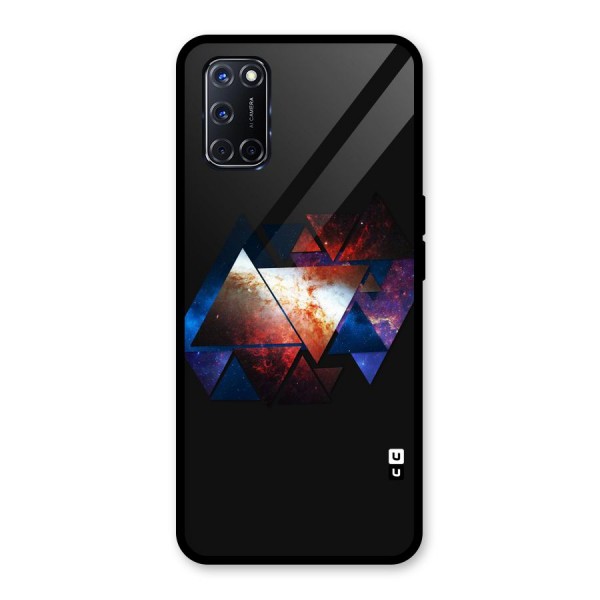 Fire Galaxy Triangles Glass Back Case for Oppo A52