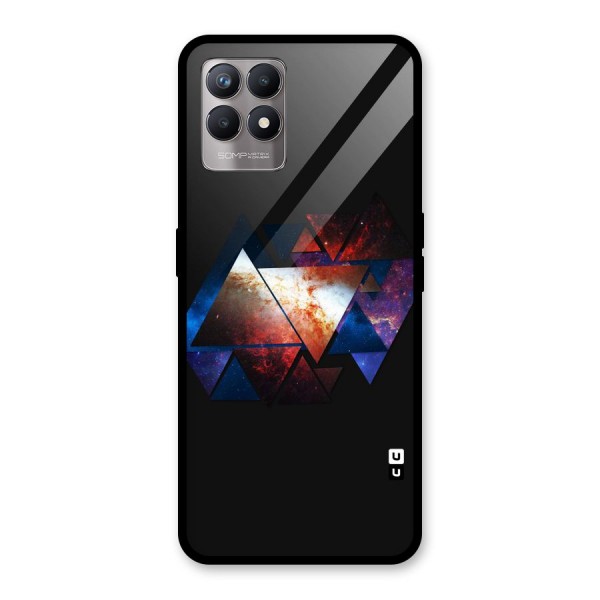 Fire Galaxy Triangles Glass Back Case for Realme 8i