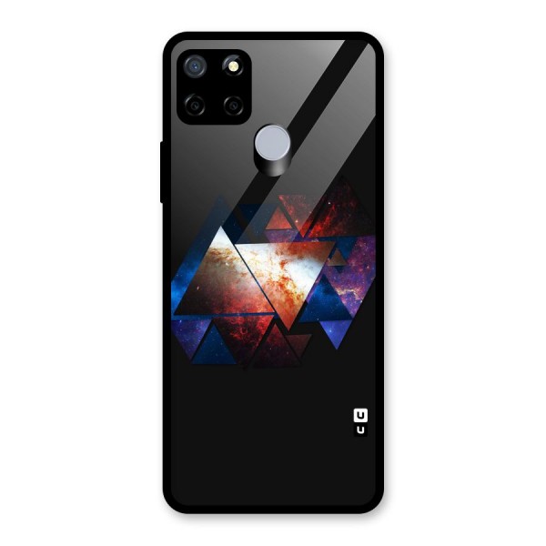 Fire Galaxy Triangles Glass Back Case for Realme C15