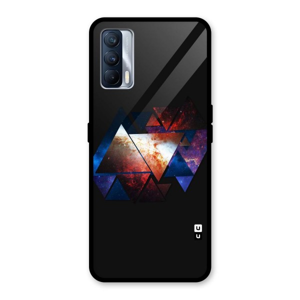 Fire Galaxy Triangles Glass Back Case for Realme X7