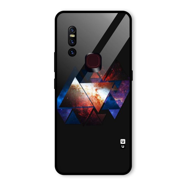 Fire Galaxy Triangles Glass Back Case for Vivo V15