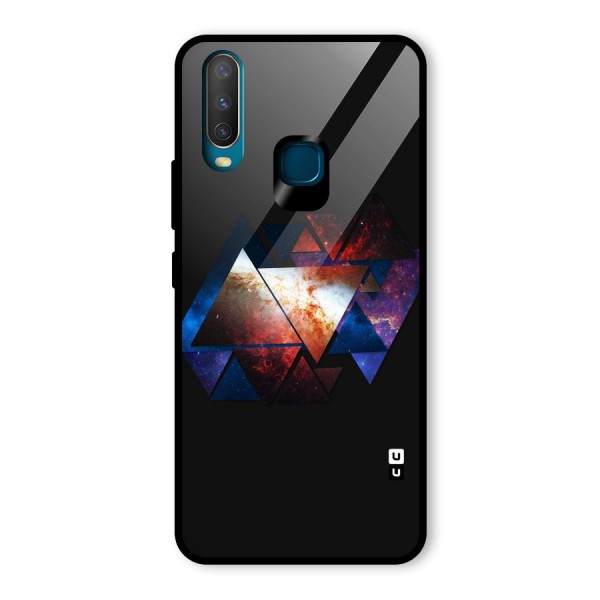 Fire Galaxy Triangles Glass Back Case for Vivo Y12