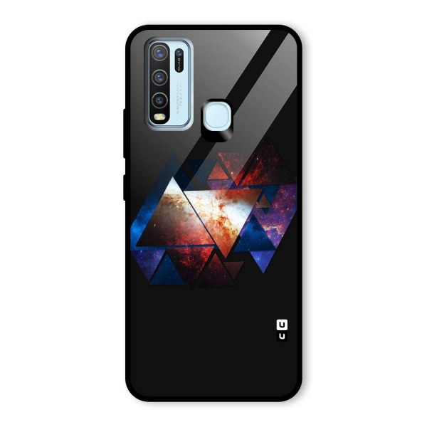 Fire Galaxy Triangles Glass Back Case for Vivo Y30