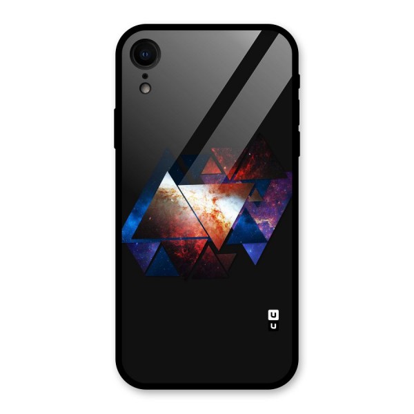 Fire Galaxy Triangles Glass Back Case for XR