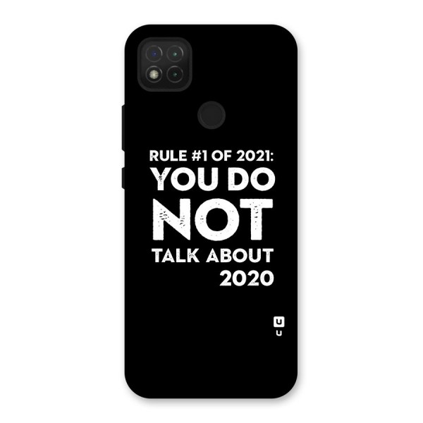 First Rule of 2021 Back Case for Redmi 9C