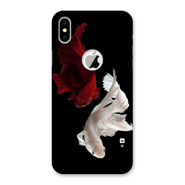 Fish Design Back Case for iPhone XS Logo Cut