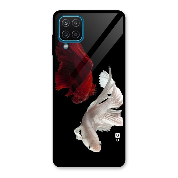 Fish Design Glass Back Case for Galaxy A12