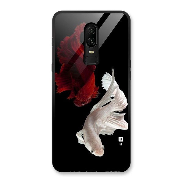 Fish Design Glass Back Case for OnePlus 6