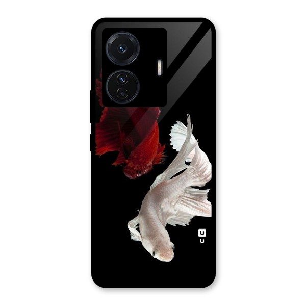 Fish Design Glass Back Case for Vivo T1 Pro