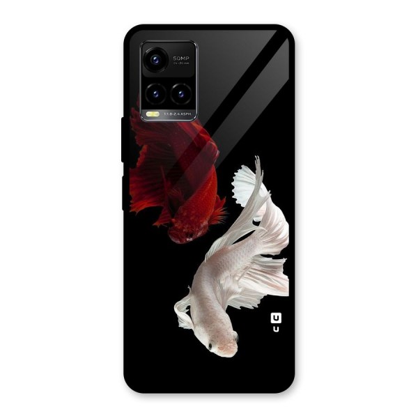 Fish Design Glass Back Case for Vivo Y21 2021