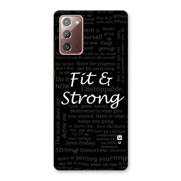 Fit And Strong Back Case for Galaxy Note 20