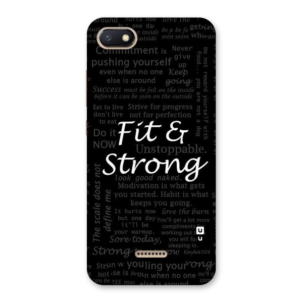 Fit And Strong Back Case for Redmi 6A