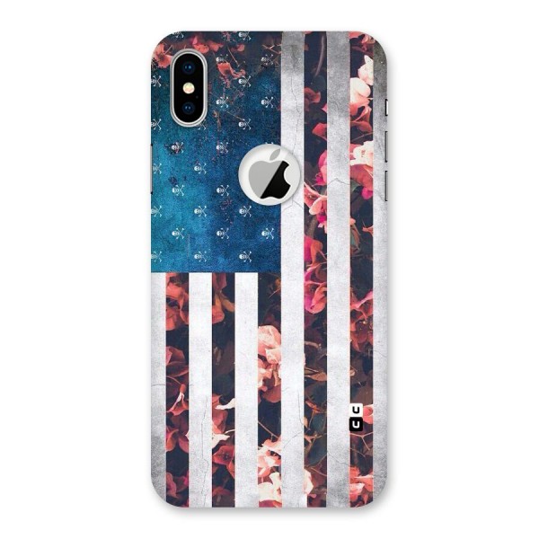 Flag Stripes Back Case for iPhone XS Logo Cut