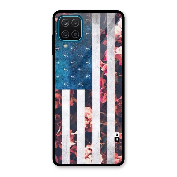 Flag Stripes Glass Back Case for Galaxy A12