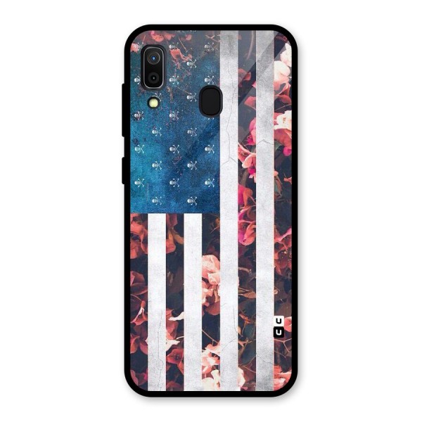 Flag Stripes Glass Back Case for Galaxy A30