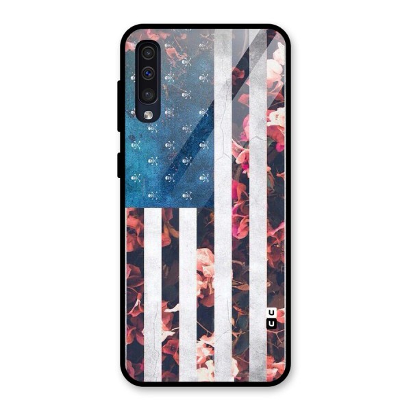 Flag Stripes Glass Back Case for Galaxy A50s